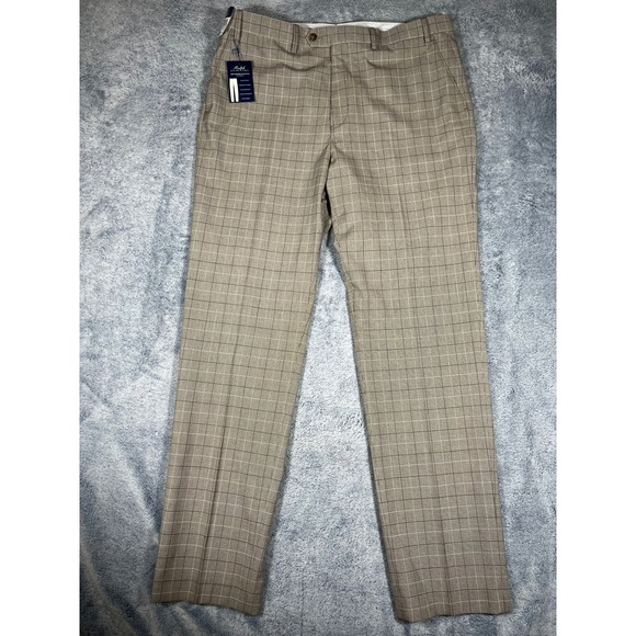 Ralph Ralph Lauren Mens Comfort Flex Glen Plaid Dress Pants Brown 38x34 NEW